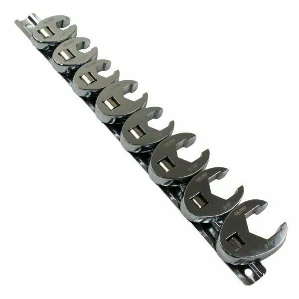 US PRO Industrial Tools 8pc 3/8" Drive SAE AF Imperial Crowfoot Wrench Set 3480