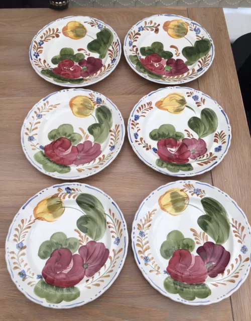 6 Simpsons Belle Fiore Chanticleer Ware Salad Plates