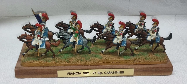 28MM NAPOLEONIC Diorama metal painted 2°Rgt Carabiniers EUR 80,00