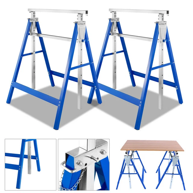 2X caballete caballete de trabajo caballete plegable acero andamio de construcción cabrón de metal plegable