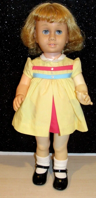 1960 CHATTY CATHY DOLL 20"  Blonde in Original Dress  So Cute  Soft Face
