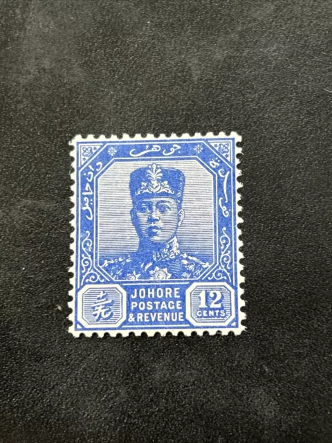 Malay States. Johore. SG 114. Issued 1940. 12 Cents. Ultramarine. MM