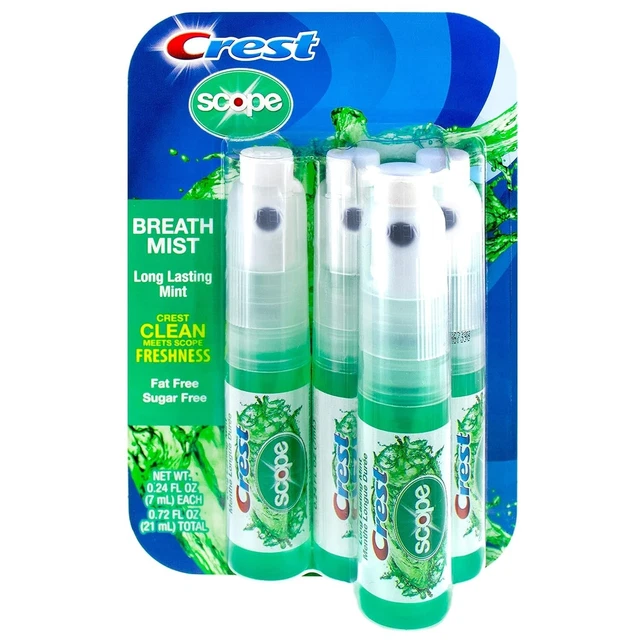 Spray de niebla respiratoria CREST SCOPE de larga duración como nuevo 4 piezas 0,24fl oz cada uno