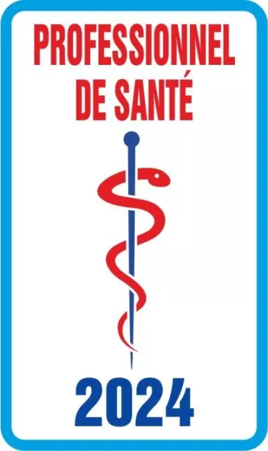 Caducée Professionnel de Santé 2024 - Sticker autocollant pare-brise