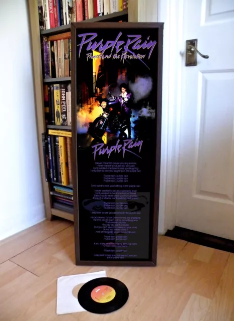 Prince Purple Rain Poster Lyric Sheet, When Doves Cry, Red Beret, Batman