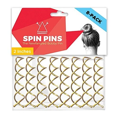 Spiral Bobby Pins 8 Pack Spin Pins, Easy & Fast Bun Maker Twist Hair Pins