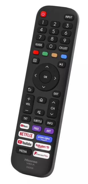 Original Hisense 55AE7400FTUK Remote Control for Smart 4K UHD LED Freeview TV 3