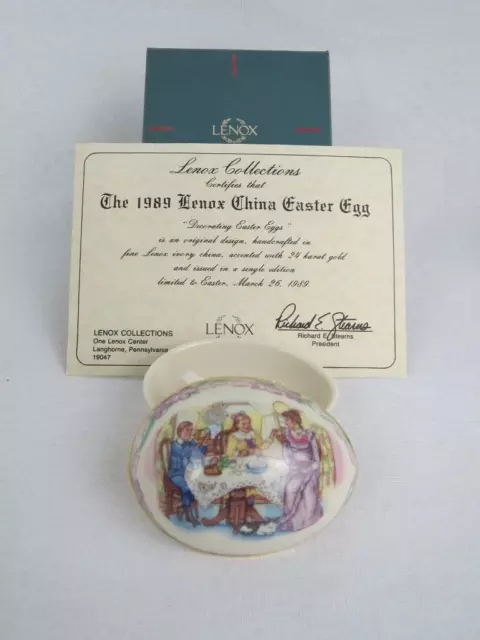 1989 Lenox Porcelain Easter Egg Trinket Box Victorian Easter Eggs Limited Ed