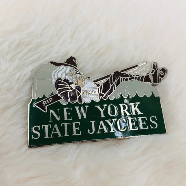 Vtg New York State Jaycees Rip Van Winkle Enamel Lapel Pin