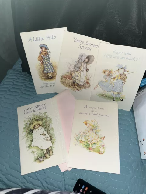 Vtg 5 Holly Hobbie Cards American Greetings Miss you Special Unused W/Envelope