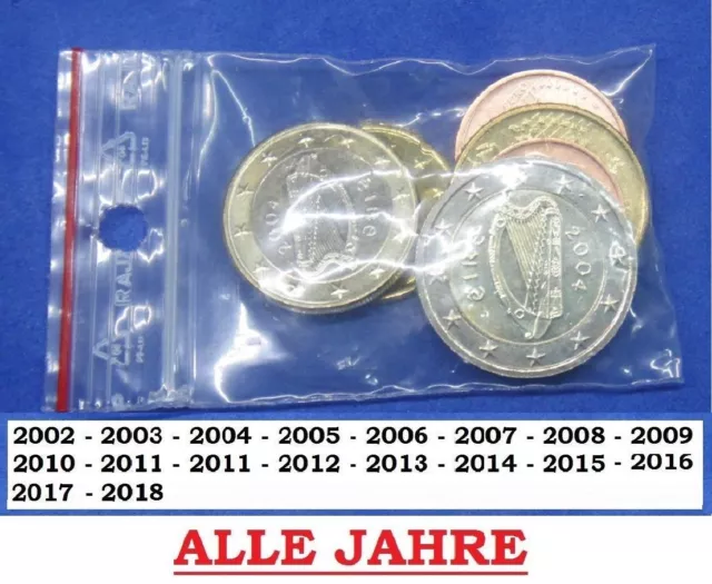 IRLAND - KMS 2002 BIS 2018 (1 cent bis 2 Euro) UNC - Wählen Sie das Jahr