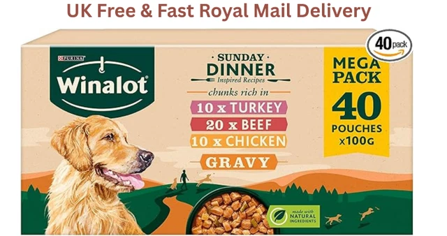 thumbnail image 2 of Winalot Meaty Chunks In Jelly Wet Dog Food Pouches - Beef, Chicken, Lamb - 40 X 100g Pack 2 of 2