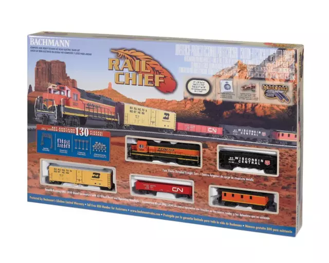 BACHMANN 00706: HO Rail Chief BNSF Diesel Freight Set/GP40