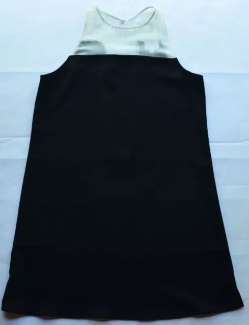 Parker Women's 100% Silk/Polyester Black/White Sleeveless Dress Size S