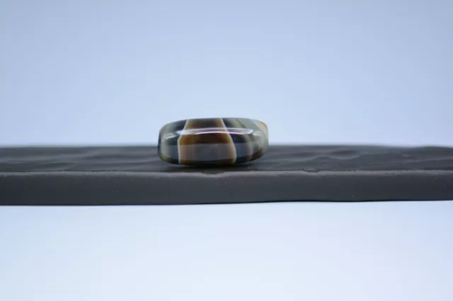 A Nepal Tibetan Style Natural Banded Agate Eye Bead/Amulet-Chung Dzi#YXD-349