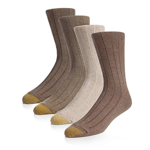 slim fit dress slacks Men's Over the Calf Moisture Control Fashion Socks (Pack of 3) by Gold Toe