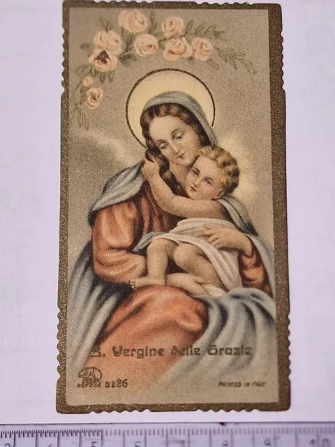 Santino Holy Card fustellato B. Vergine delle Grazie Ele 2186 ZA1044 ^