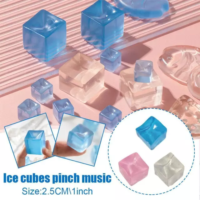 Mini Ice Block Stress Ball Toy Anti Stress Cube Squeeze Simulation Ice Toy♻