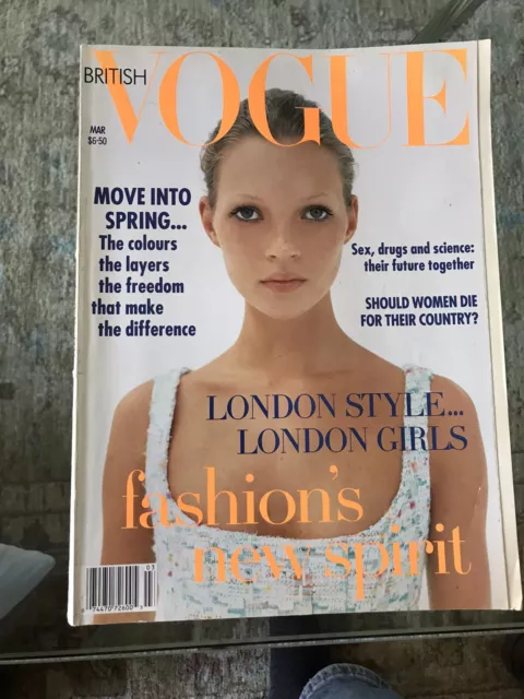 British Vogue March 1993 Kate Moss / Corrine Day / Grunge Era Free Shipping