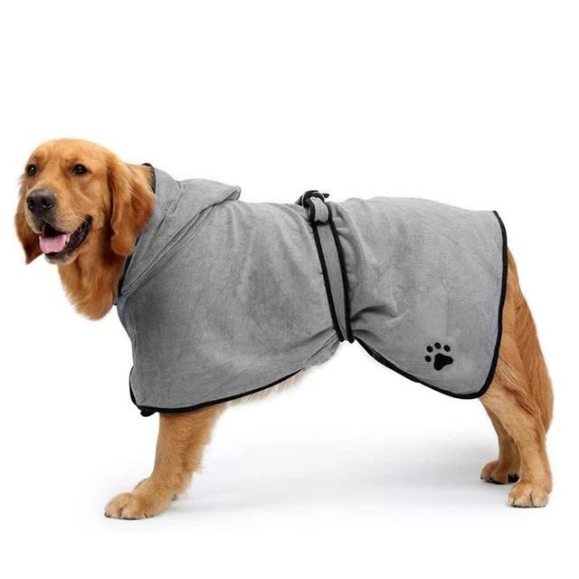 Asciugamano assorbente cane animale domestico abito avvolgente bagno con cappuccio per cani gatti lavabile in lavatrice