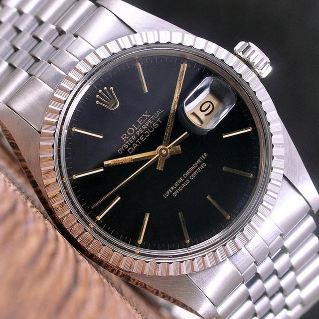 Rolex 16030 Oyster Perpetual Datejust Black Dial 36mm Watch