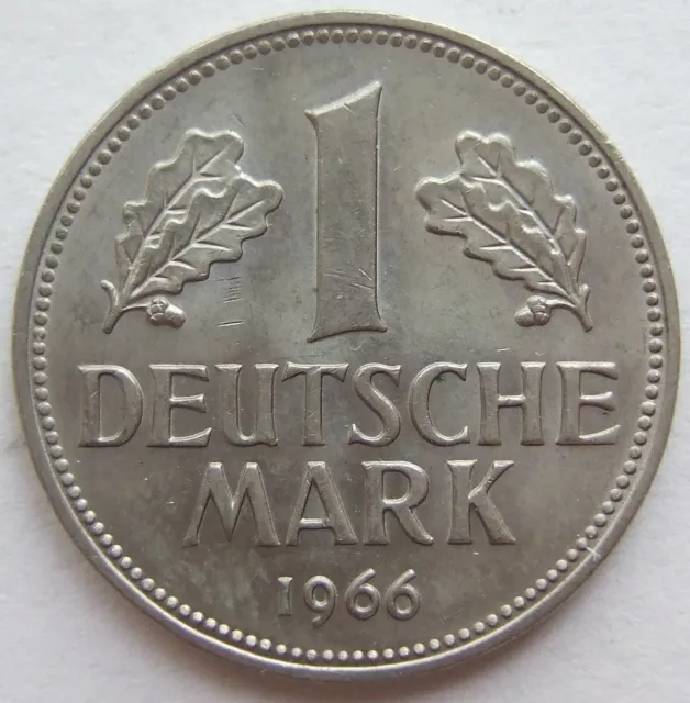 Coin Federal Republic Germany 1 German Mark 1966 D IN Uncirculated