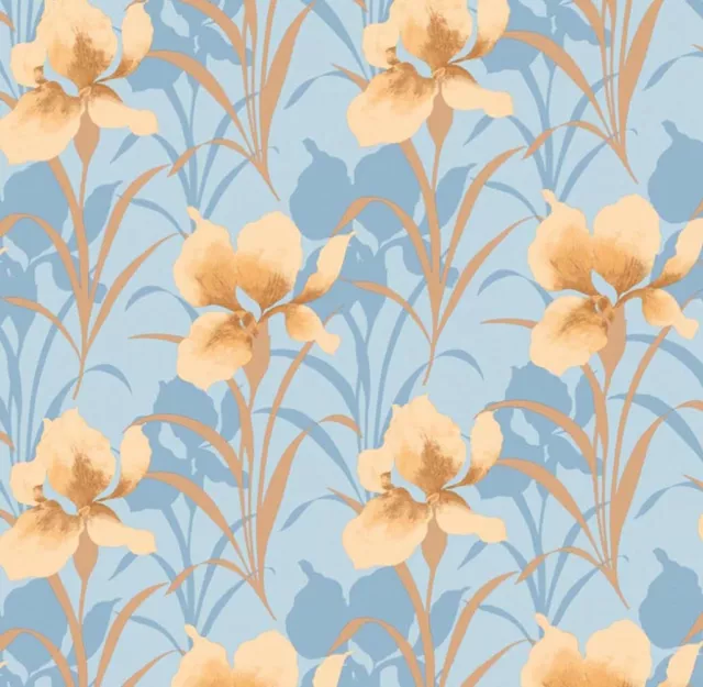 Dolls House Wallpaper 1/12th 1/24th scale Blue Quality Paper #76