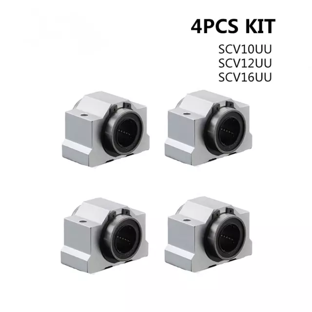 4PCS/SET Linear Motion Ball Bearing Pillow Block Unit CNC 10/12/16mm Bore