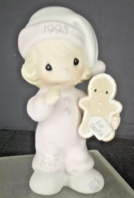 Precious Moments Porcelain Figurine Wishing You The Sweetest Christmas 1993