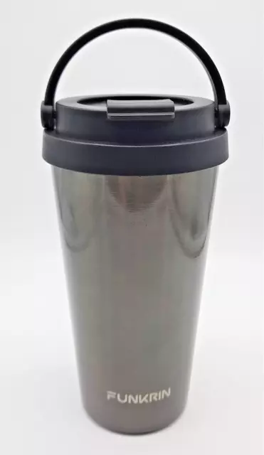 Funkrin Insulated Coffee Mug 18 oz Ceramic Coating Stainless Steel Gray NIB