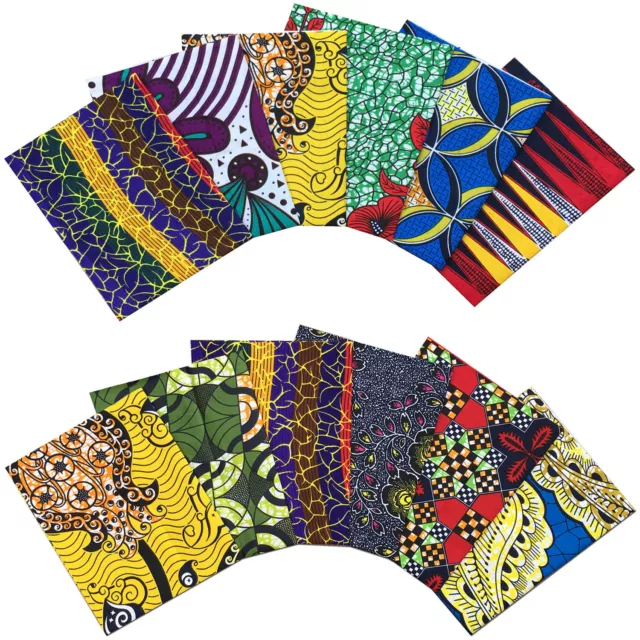 Random Fat Quarters, 100% Cotton, Fabric Bundles, African Print Fabric,  Floral Prints, Ankara Wax, Craft Fabric, Patchwork, Quilting 
