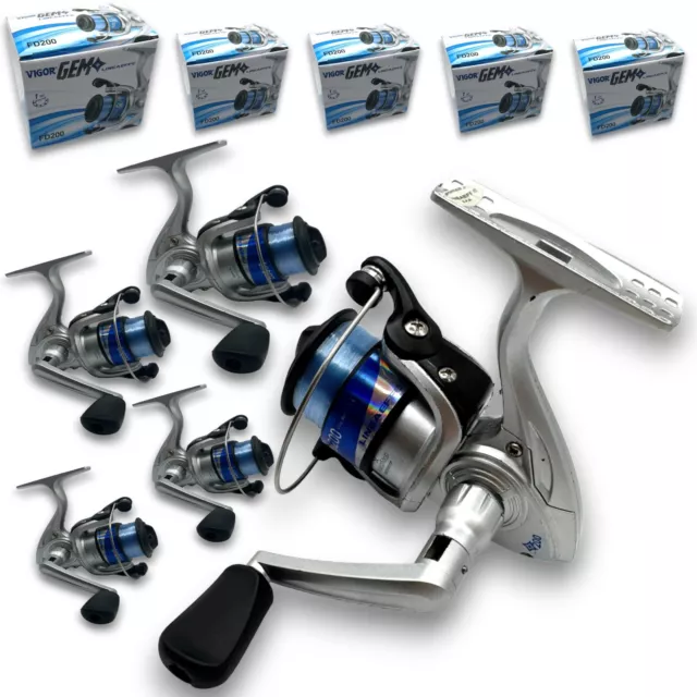 5 x Lineaeffe Vigor Gem FD2000 Coarse Fishing Reel 1BB Blue Preloaded line