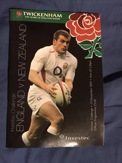 England vs New Zealand Twickenham Rugby Programme 19 November 2005 ALL BLACKS