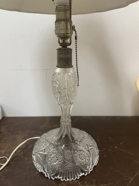 Antique American Brilliant Cut Glass Lamp –