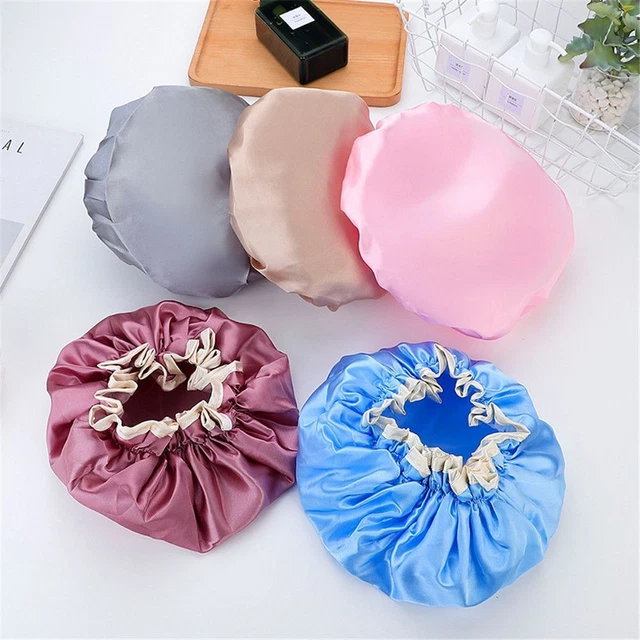 Cubierta de cabello elástica gruesa impermeable para la cabeza baño sombrero gorra de ducha gorra para dormir