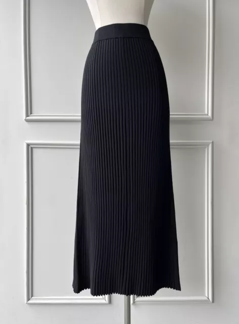 COUNTRY ROAD trenery cotton cashmere blend rib knit skirt black SIZE: M, 12 $199