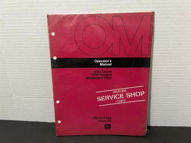 Om Operator's Manual John Deere 1250 Integral Moldboard Plow Om-A29212 Issue A5