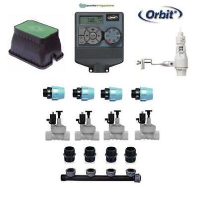 kit irrigazione Orbit 4 stazioni zone con centralina programmatore completo
