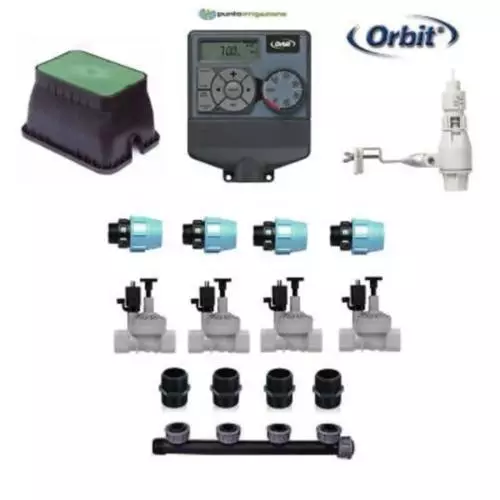 kit irrigazione Orbit 4 stazioni zone con centralina programmatore completo