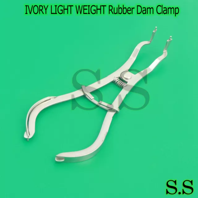 New Grade IVORY LIGHT WEIGHT Rubber Dam Clamp Forceps Dental Instruments