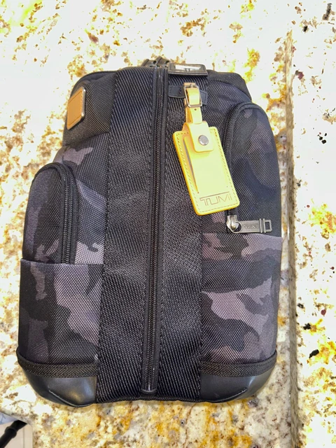 TUMI Higgins Sling Ballistic Nylon Camo Black Navy Crossbody Shoulder Bag