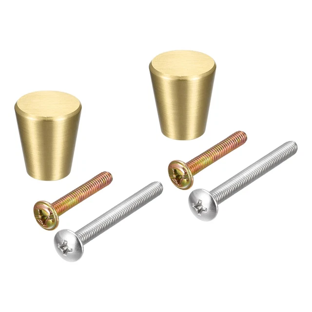 15x17mm Drawer Knobs, 2pcs Brass Wardrobe Door Pull Handles Gold Tone