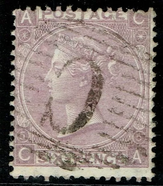 British Levant 1857 SG97/Z99 6d Lilac Pl 5 CA CONSTANTINOPLE Cancel Fine Used