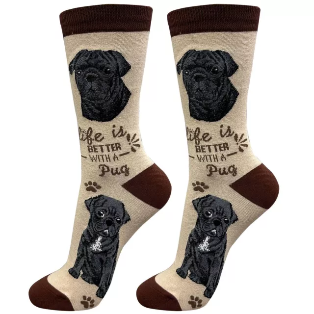 Black Pug Socks Gift/Present Dog