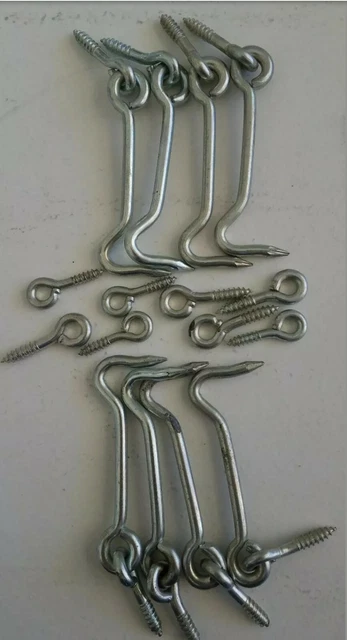 3" Zinc Plated Steel Wire Gate Hook And Eye Lot of 8 #7.0-032520001