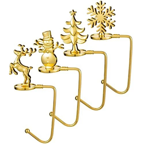 Christmas Stocking Holders Metal Snowflake Reindeer Snowman Christmas Tree Ma...