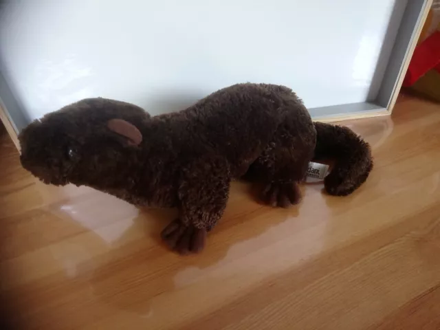 Doudou peluche marmotte loutre fourrure marron Création Dani  + cadeau