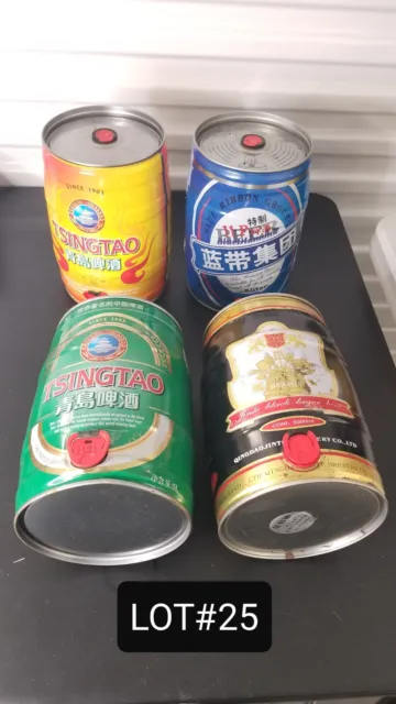 Lot of (9) EMPTY 5 LITER BEER CANS RETRO/VINTAGE CHINESE ASSORTED LOT#25