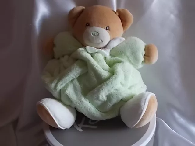 Doudou ours boule, plume, vert, 25 cm, Kaloo, neuf étiquette