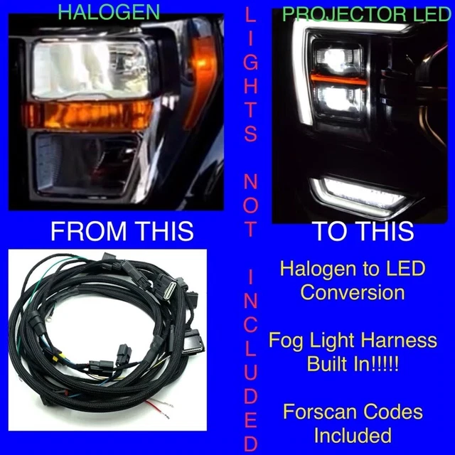 2021 2022 2023 Ford F150 F150 Headlight Conversion Halogen to
